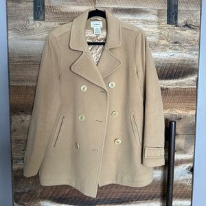 GUC - L.L.Bean - Lambswool Thinsulate Peacoat - Camel Brown - 12